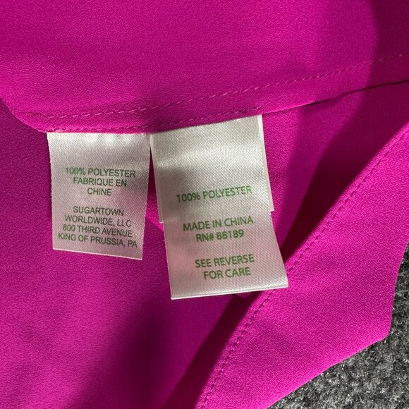Lilly Pulitzer Top Womens XXS Purple Long Sleeve Popover Blouse Balloon Sleeve - Picture 6 of 8